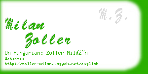 milan zoller business card